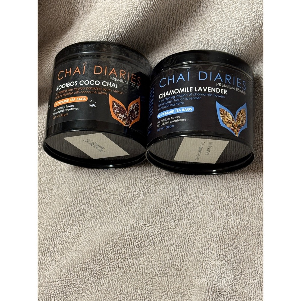 NEW Chai Diaries Premium Tisane Tea  - Rooibos Coco Chai‎ & Chamomile Lavender